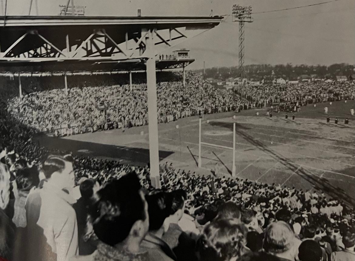 A decision was made to upgrade the football program and a larger venue was needed. Red Wing Stadium was chosen and the crowds came averaging 16,000 per game.